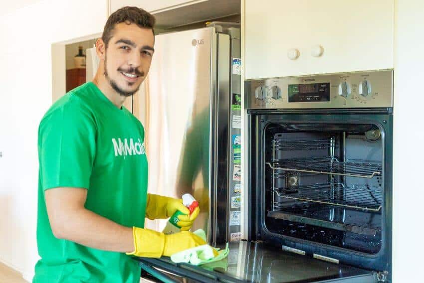 cleaning the inside of the oven